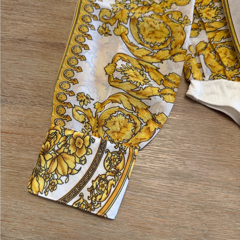 Superdown Yellow Patterned Sheer Blouse - image 4